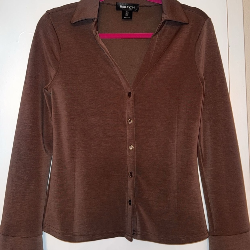 Bailey /44 chocolate brown scuba polo
